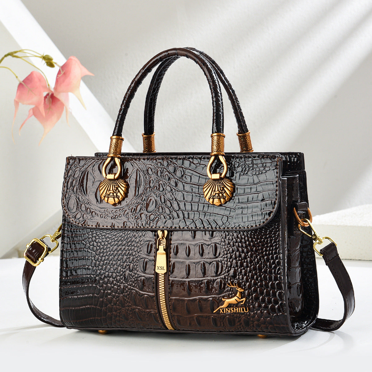 Bolso de mano efecto cocodrilo – foto 5