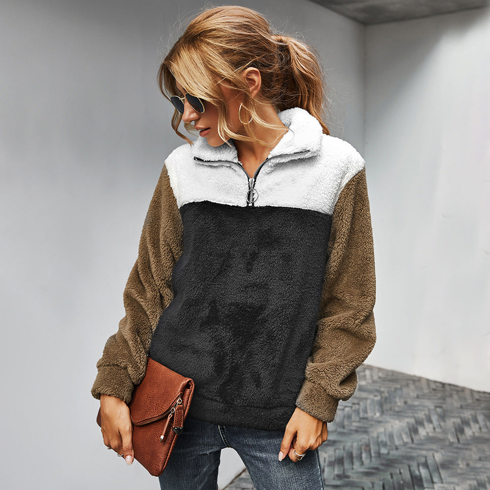 Sudadera de borreguito con media cremallera – foto 3