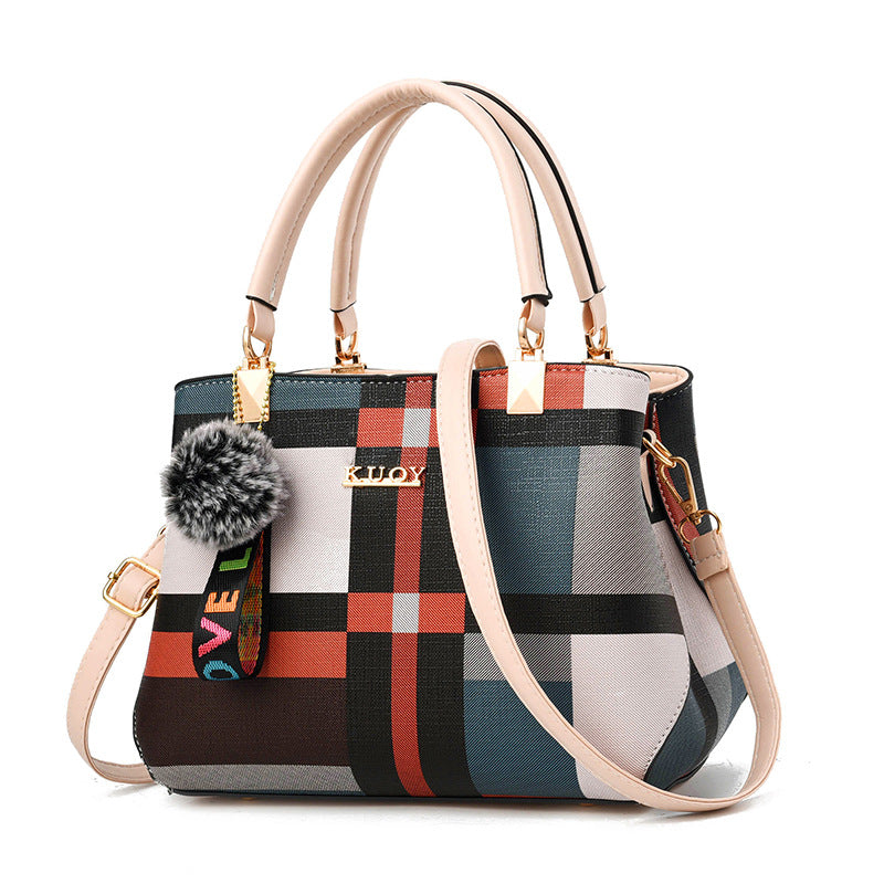 Bolso de mano de cuadros