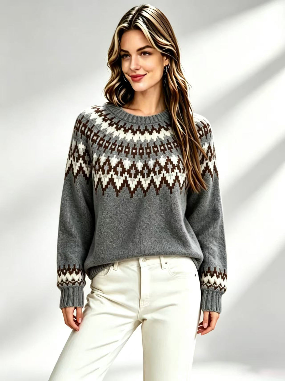 Jersey Fair Isle de cuello redondo – foto 2