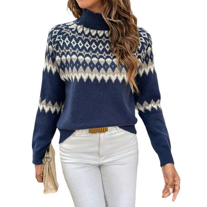 Jersey de cuello alto con jacquard nórdico – foto 5