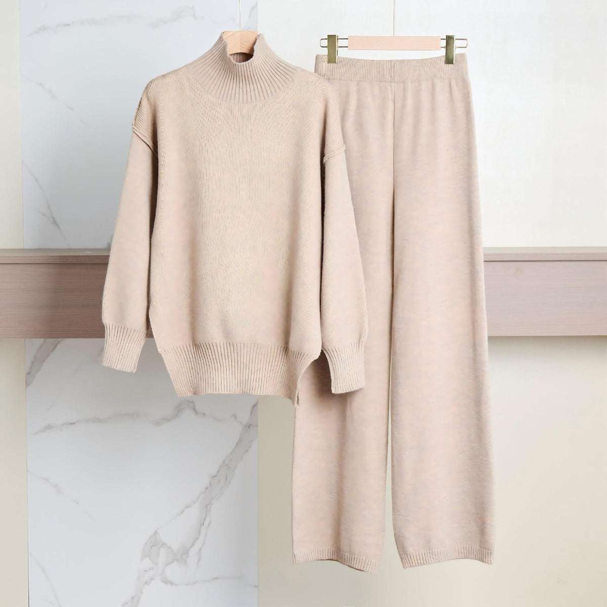 Conjunto de punto grueso jersey y pantalón – foto 12