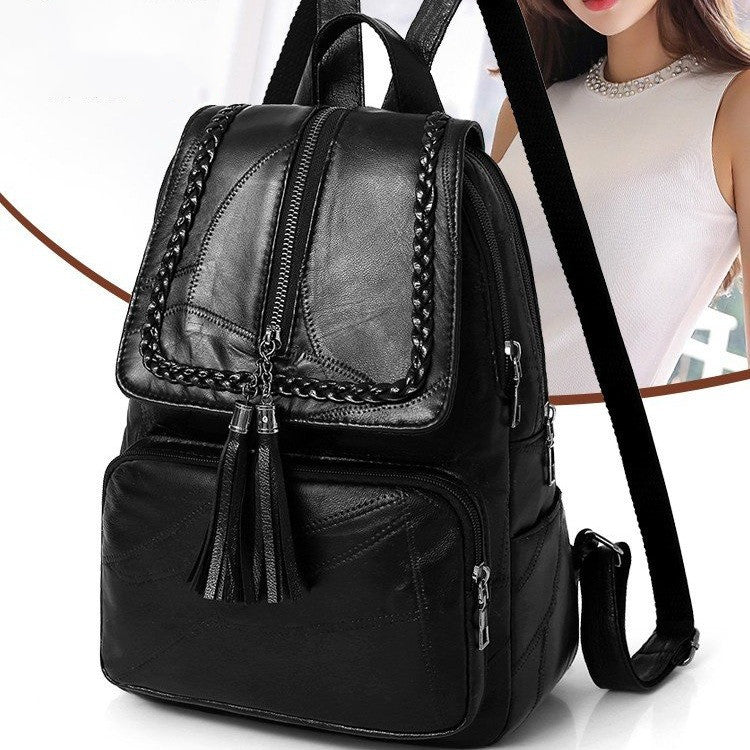 Mochila de polipiel con flecos