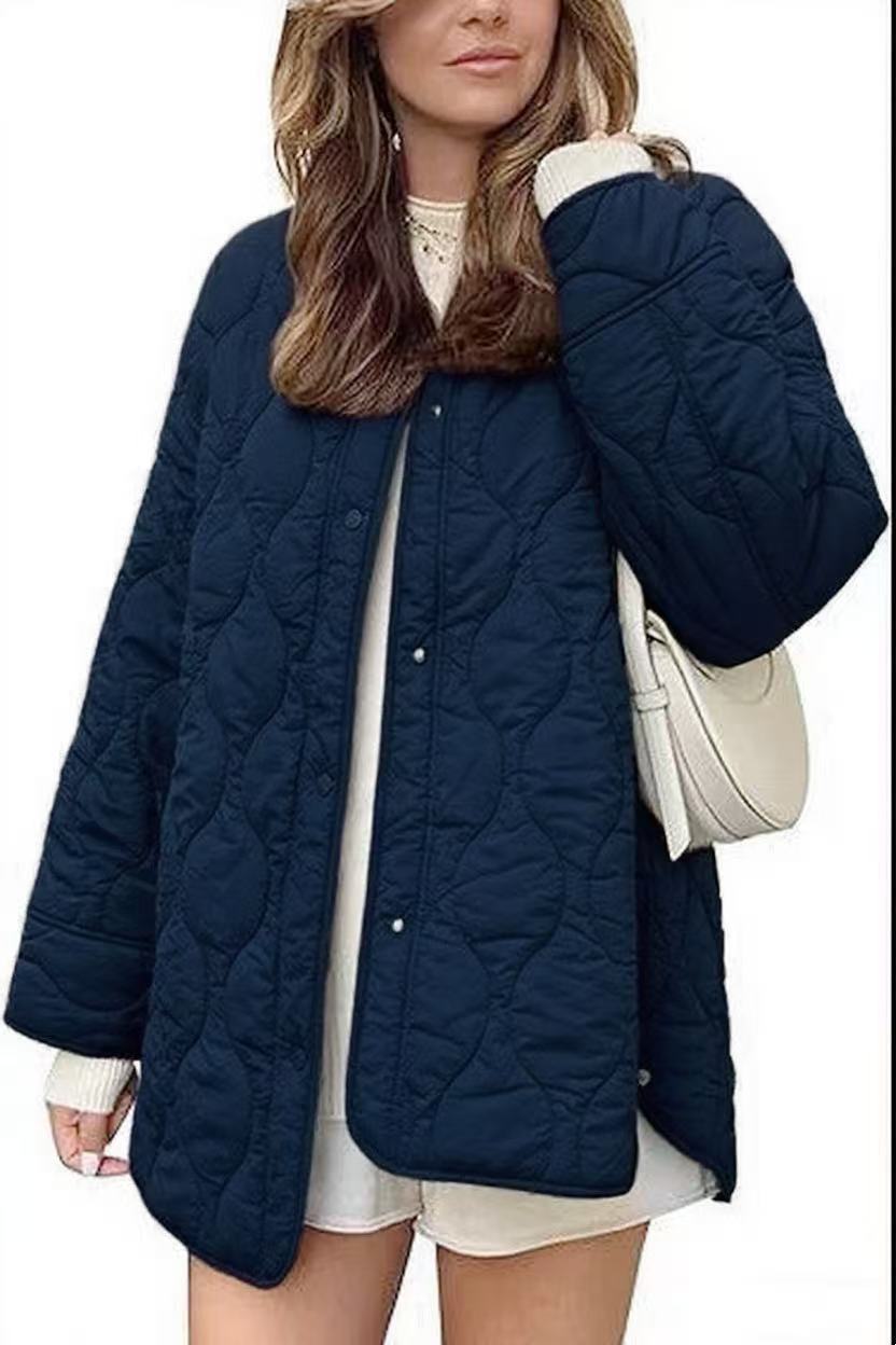 Chaqueta acolchada oversize sin cuello – foto 14