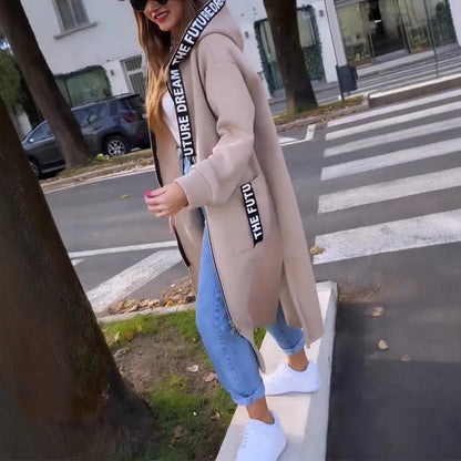 Abrigo sudadera largo con capucha – foto 3