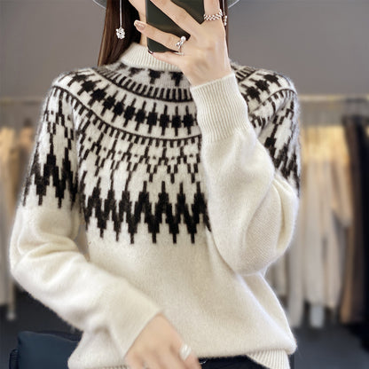 Jersey grueso de cuello alto jacquard – foto 3