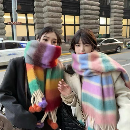 Bufanda multicolor efecto mohair