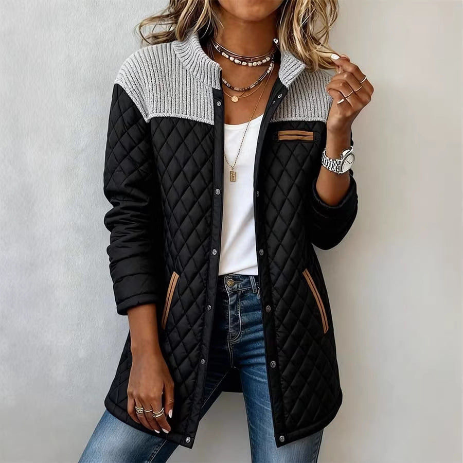 Chaqueta acolchada de rombos patchwork – foto 3