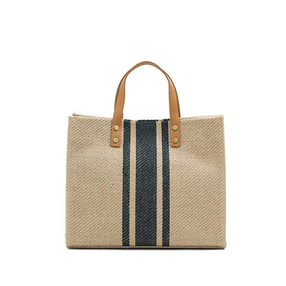 Bolso tote de lona a rayas
