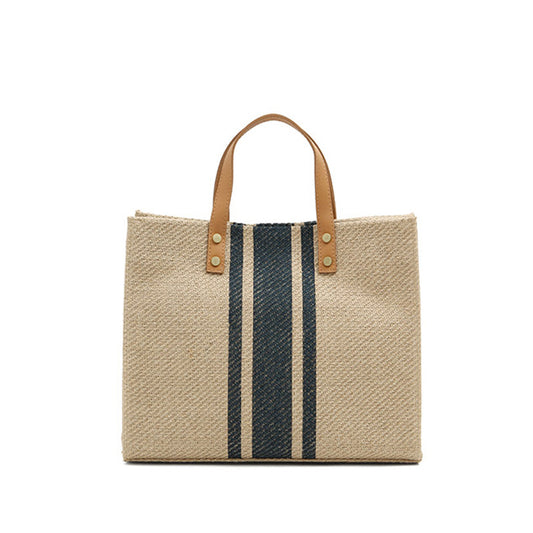 Bolso tote de lona a rayas