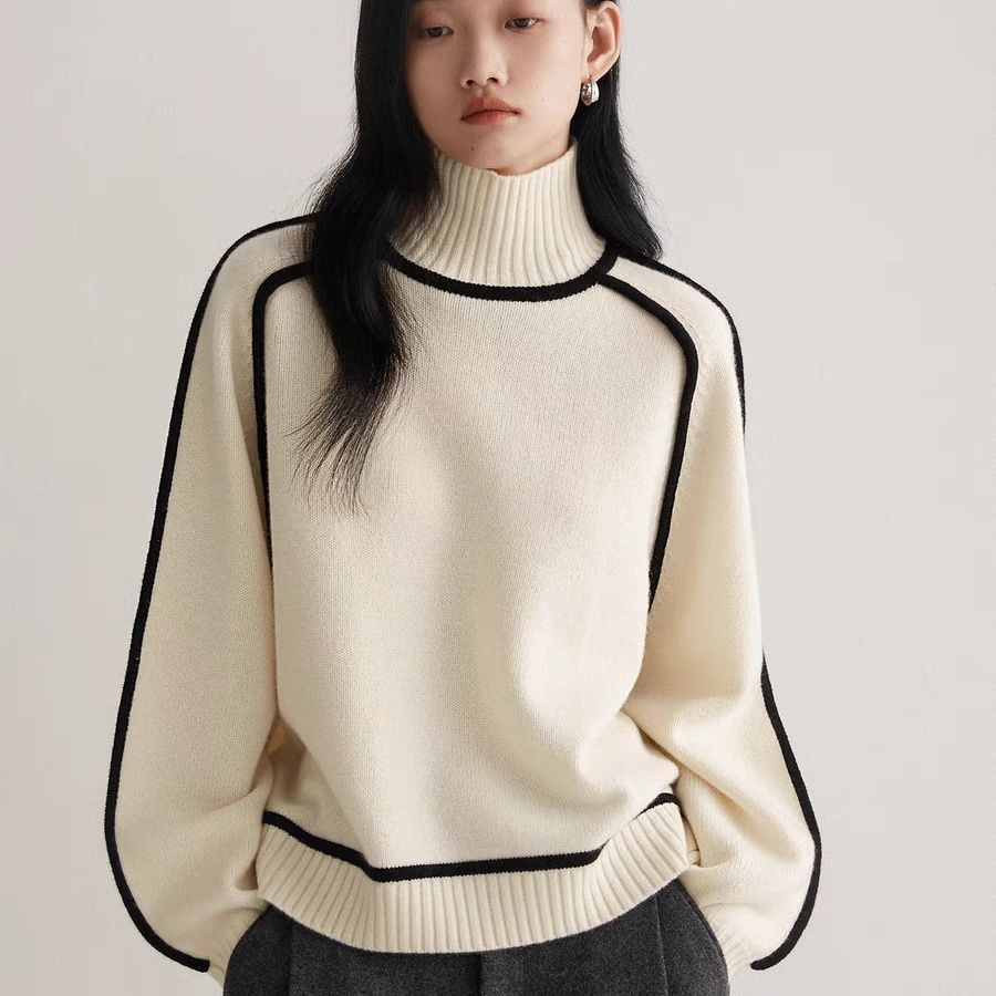 Jersey de cuello alto con ribete en contraste – foto 5