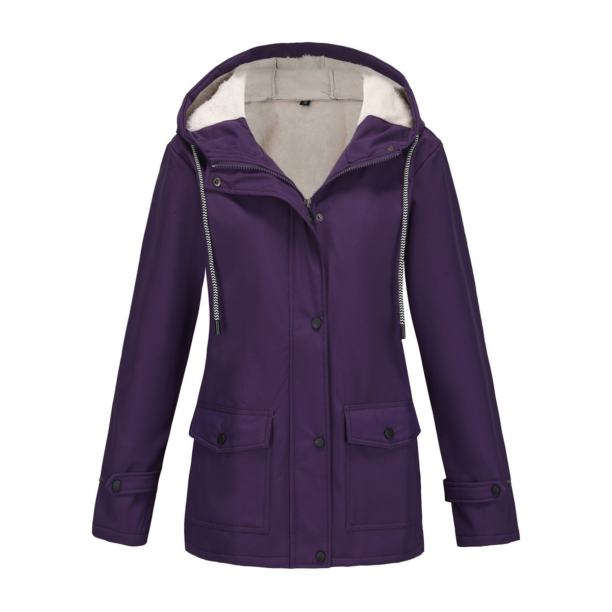 Parka cortavientos con forro polar en color morado