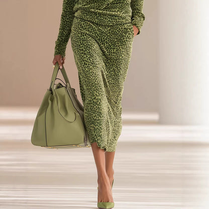 Conjunto de top y falda de leopardo – foto 3