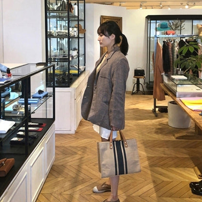 Bolso tote de lona a rayas – foto 4