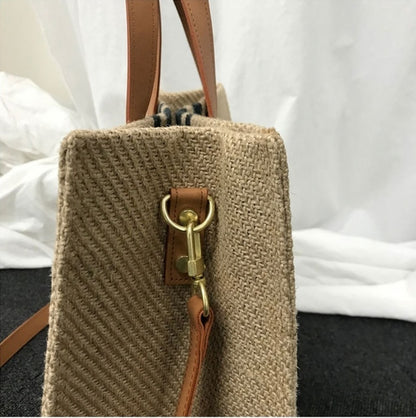 Bolso tote de lona a rayas – foto 6