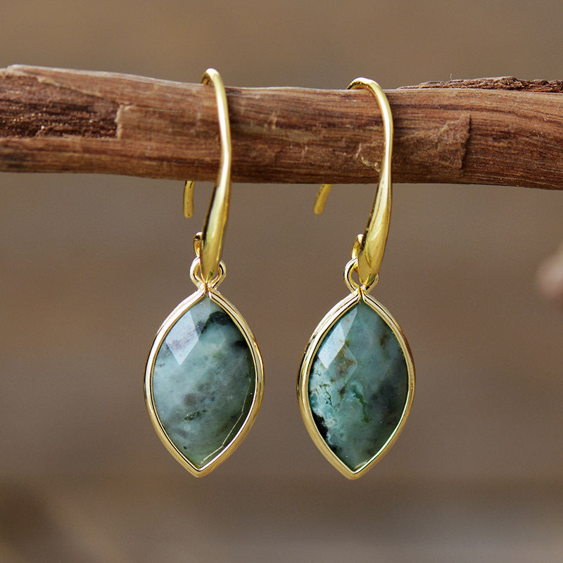 Pendientes de piedra natural en forma de lágrima – foto 6