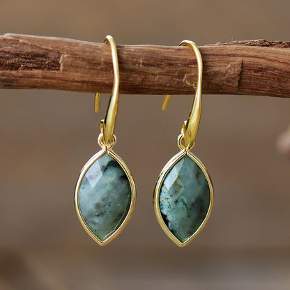 Pendientes de piedra natural en forma de lágrima – foto 6