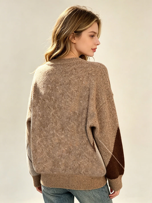 Jersey de rombos oversize – vista trasera