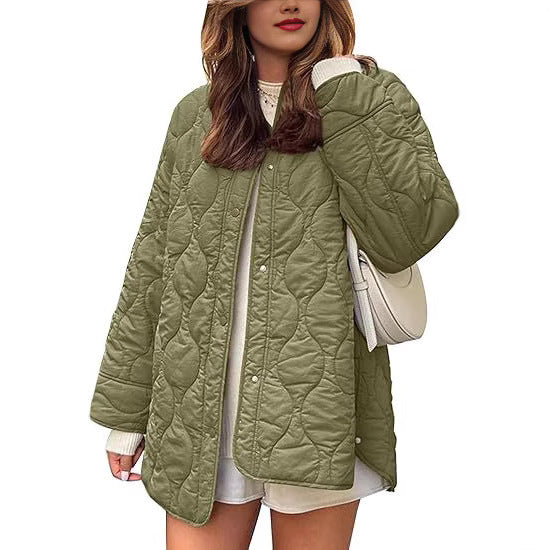 Chaqueta acolchada oversize sin cuello – foto 4