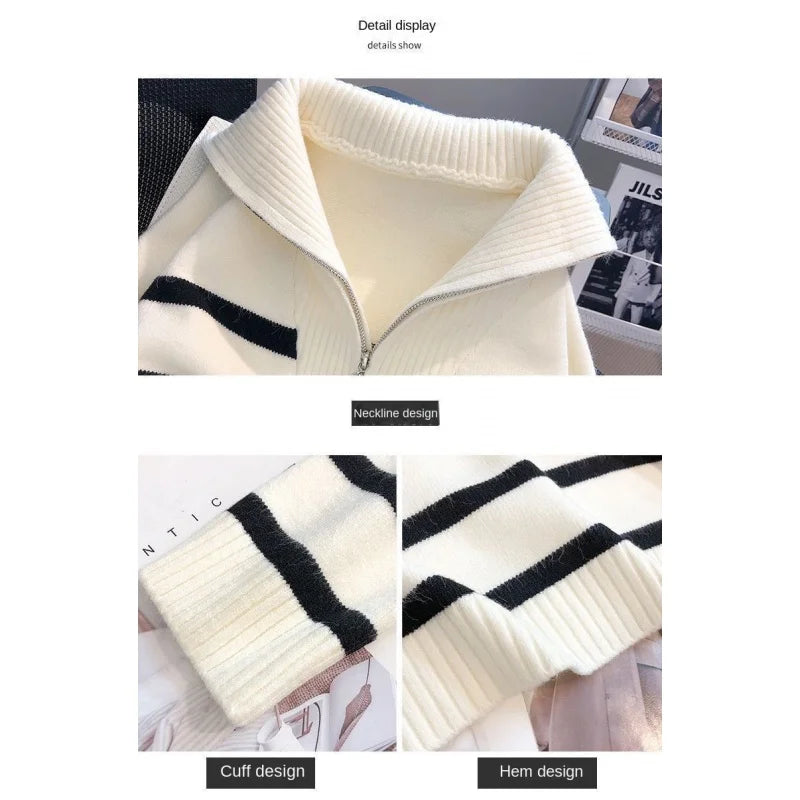 Jersey de rayas con media cremallera – foto 4