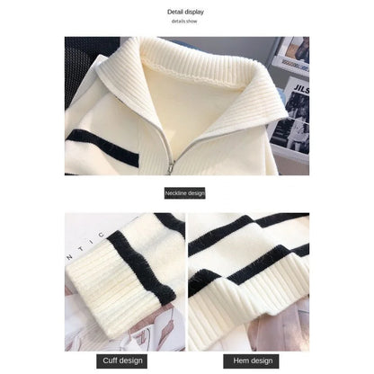 Jersey de rayas con media cremallera – foto 4
