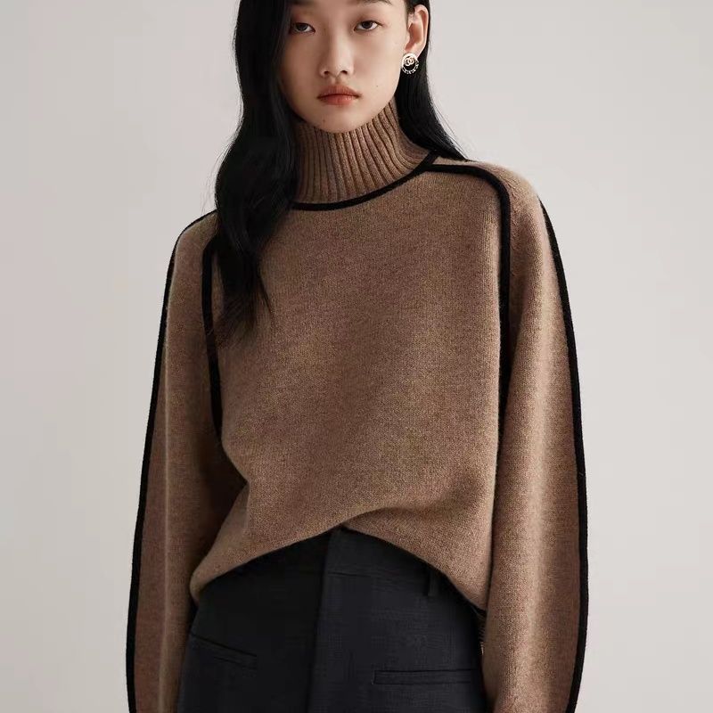 Jersey de cuello alto con ribete en contraste – foto 3