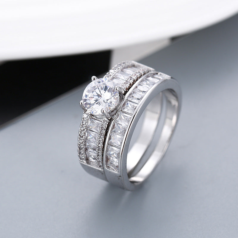 Set de anillo solitario y alianza – foto 2