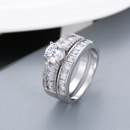 Set de anillo solitario y alianza – foto 2