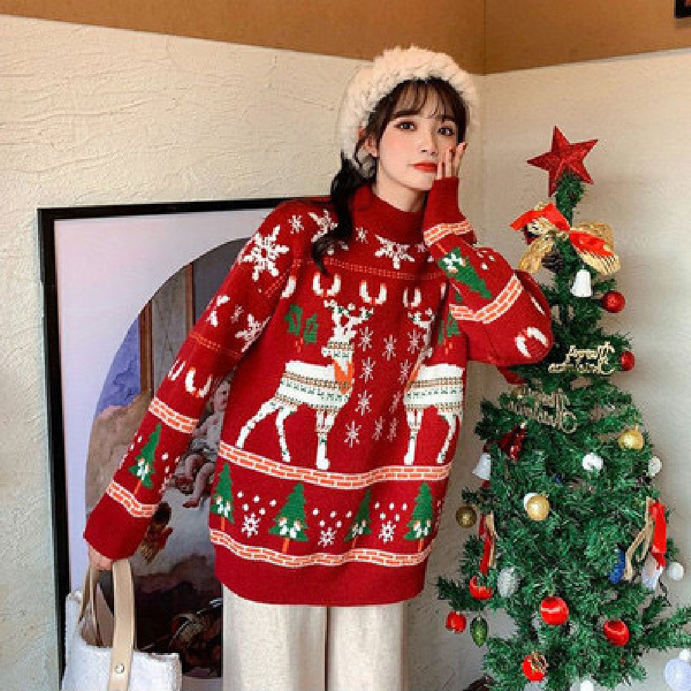 Jersey navideño de alce talla única