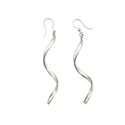 Pendientes trenzados de plata en espiral – foto 6