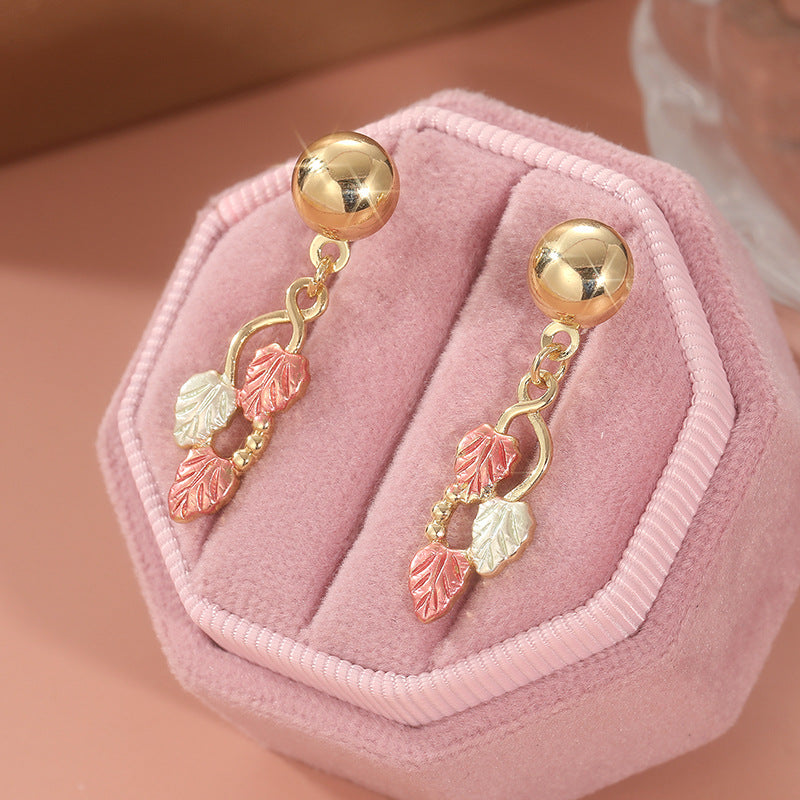 Pendientes de hojas rosas y blancas – foto 2