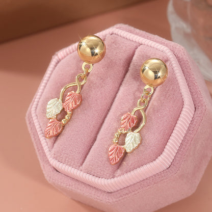 Pendientes de hojas rosas y blancas – foto 2