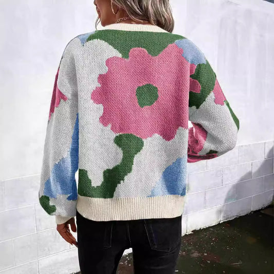 Jersey de jacquard con estampado de flor – foto 2
