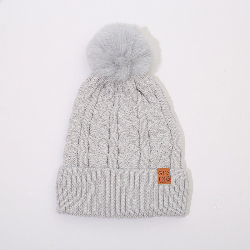 Gorro trenzado forrado con pompón de pelo – foto 2