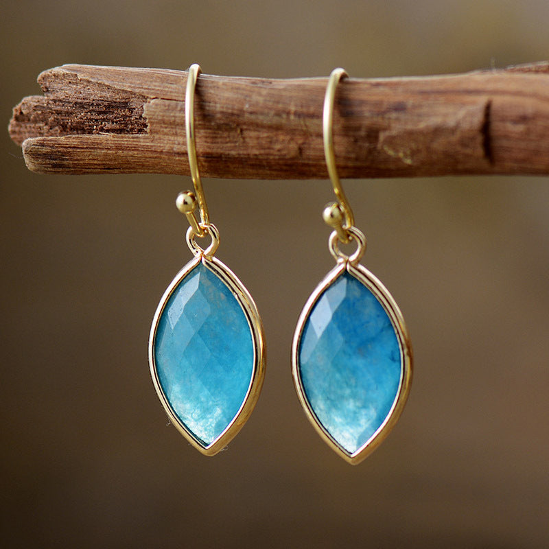 Pendientes de piedra natural en forma de lágrima – foto 5