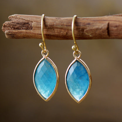 Pendientes de piedra natural en forma de lágrima – foto 5