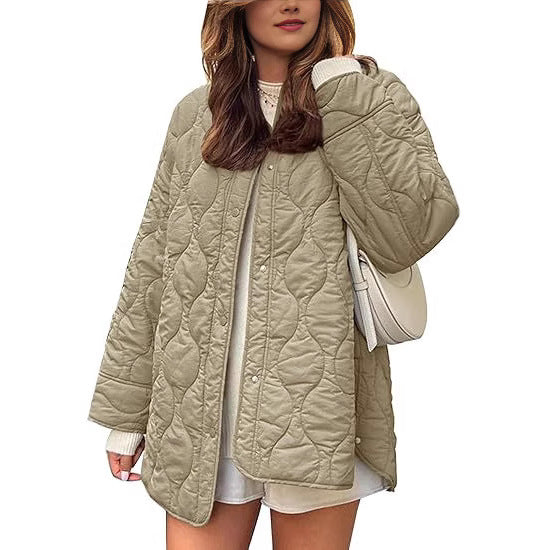 Chaqueta acolchada oversize sin cuello