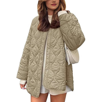 Chaqueta acolchada oversize sin cuello