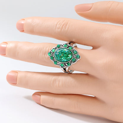 Anillo vintage de piedra verde