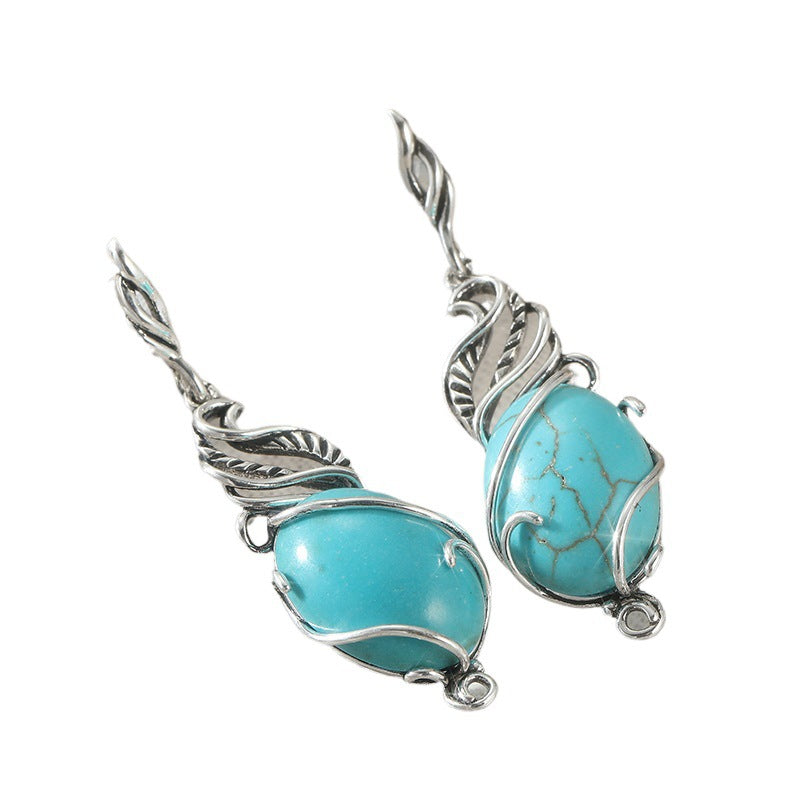 Pendientes boho de piedra turquesa – foto 5