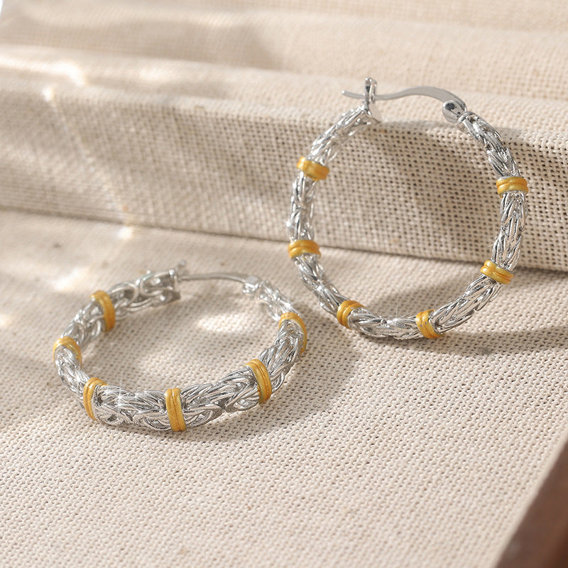 Aros trenzados bicolor – foto 4