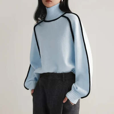 Jersey de cuello alto con ribete en contraste – foto 12