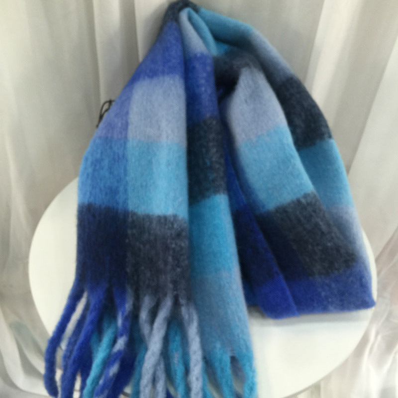 Bufanda de cuadros efecto mohair – foto 2