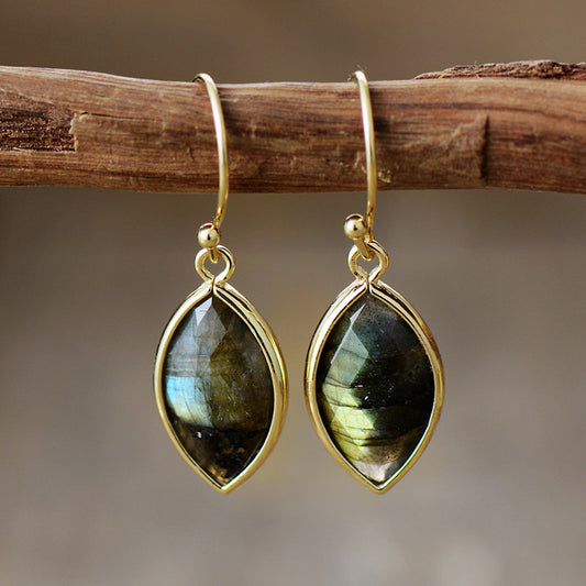 Pendientes de piedra natural en forma de lágrima
