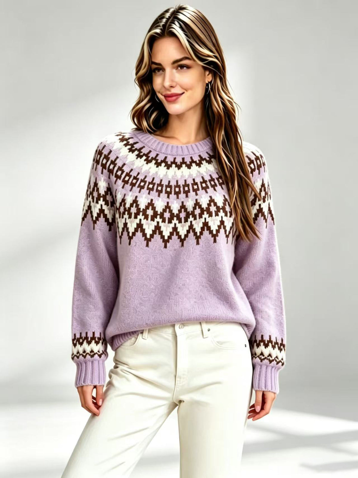 Jersey Fair Isle de cuello redondo – foto 6