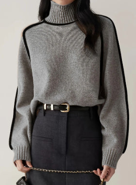 Jersey de cuello alto con ribete en contraste – foto 13