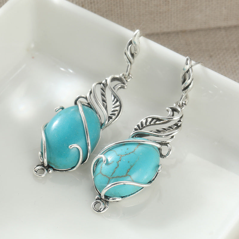 Pendientes boho de piedra turquesa – foto 2