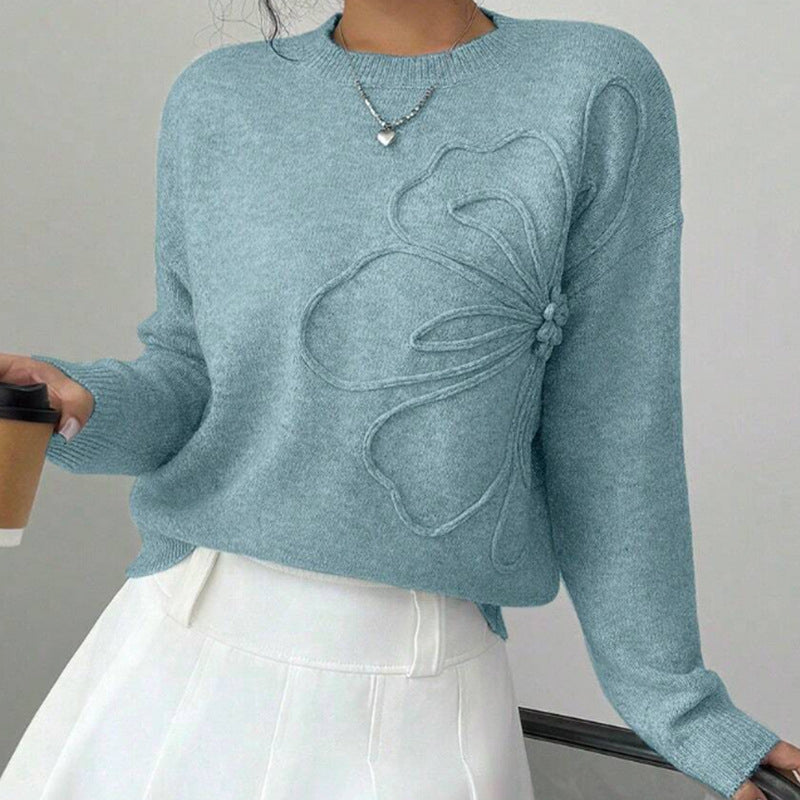 Jersey de cuello redondo con flores – foto 8