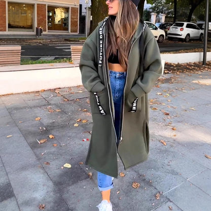 Abrigo sudadera largo con capucha – foto 4