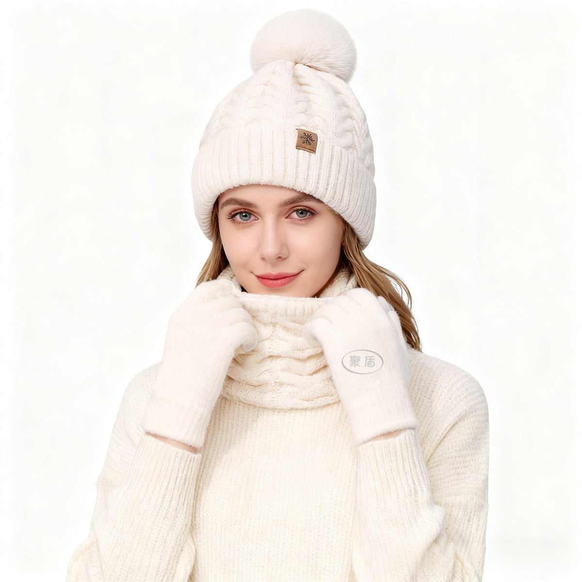 Conjunto de gorro, braga y guantes de punto – foto 3